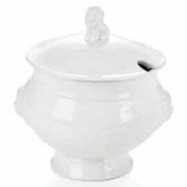 lion head tureen 3500 ml porcelain white with lid  H 260 mm product photo