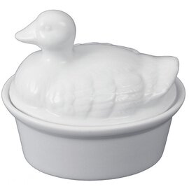 Clearance | pate mould duck with lid porcelain white oval 200 ml  L 125 mm  B 95 mm product photo