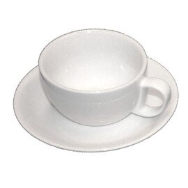 caffè latte cup ITALIA with handle 350 ml porcelain white  H 65 mm product photo