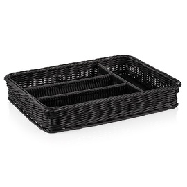 cutlery basket PP black | 400 mm x 300 mm H 65 mm product photo
