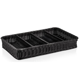 cutlery basket GN 1/1 PP black | 530 mm x 325 mm H 90 mm product photo