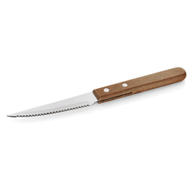 Steak knife | Pizza Cutter | wooden handle brown serrated cut  L 210 mm product photo