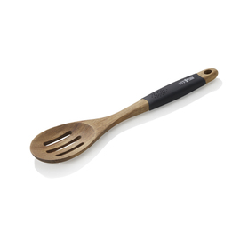 serving spoon acacia wood slotted L 305 mm product photo