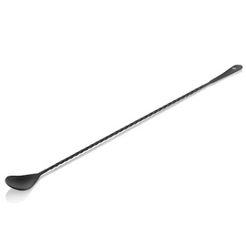 bar spoon Japanese Style made from stainless steel black | twisted handle | spatula L 400 mm product photo