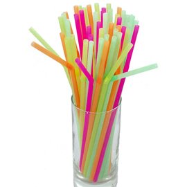 CLEARANCE | bendy straw set neon coloured  Ø 5 mm  L 230 mm  | 500 pieces product photo