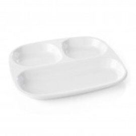 CLEARANCE | bowl melamine white | 240 mm  x 215 mm | 3 compartments product photo