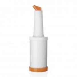 dosing bottle|storage bottle 2000 ml plastic white orange pourer product photo