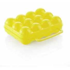 egg container yellow with carrying handle with lid 12 compartments 200 mm  B 195 mm product photo