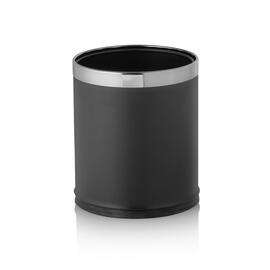 wastepaper basket stainless steel | black | double-walled | 9 ltr | Ø 220 mm H 260 mm product photo