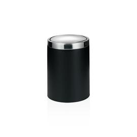 garbage cans stainless steel | black powder coated 5 ltr | Ø 185 mm H 280 mm | swing lid product photo