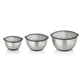 bowl set stainless steel 3-part | with scaling | 3 lids  | 1.4 ltr / 2.8 ltr / 4.7 ltr product photo