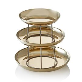Gourmet Tower STEEL & STYLE stainless steel golden coloured | 3 levels Ø 250 | 300 |350 mm product photo