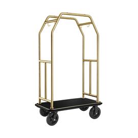 hotel luggage cart Traveller stainless steel | golden coloured | Length (Width) 1120 mm x 600 mm H 1850 mm product photo