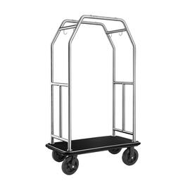 hotel luggage cart Traveller stainless steel | silver coloured | Length (Width) 1120 mm x 600 mm H 1850 mm product photo
