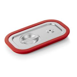GN transport lid GN 1/4 stainless steel | silicone sealing | pressure equalisation port product photo