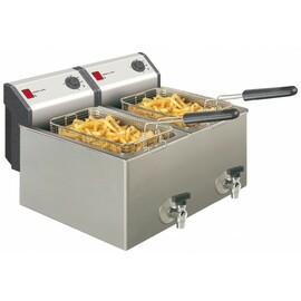 electric deep fryer 2x 8 Litre | 2 basins 16 ltr 2 baskets | 2 x 230 volts 2 x 3.3 kW product photo