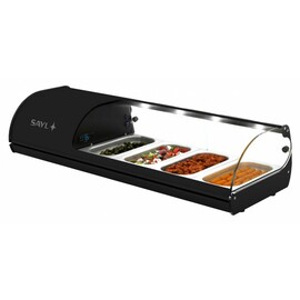 refrigerated vitrine Royal Cooling Tapas 4 black 230 volts | 4 containers GN 1/3 - 40 mm  | compressor at the left product photo