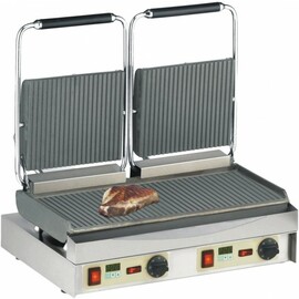 contact grill Kamtschatka Grill | 400 volts | cast iron • grooved • grooved product photo
