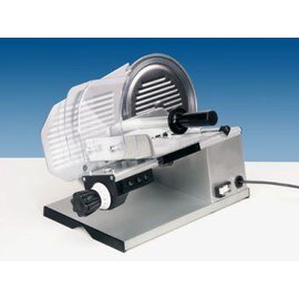 TOP 250 continuous operation, 13 kg, direct drive, special knife Ø 250 mm, very easy to clean, housing die-cast aluminum, grinding device included, carriage removable, 0.155 kW product photo
