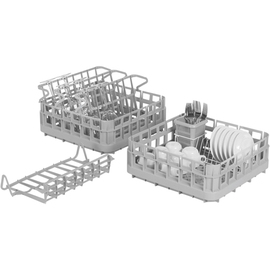 dishwasher basket set SK-SET 400 grey | plate insert | cutlery holder | 2 bistro baskets | 4 glass insert racks product photo