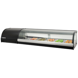 sushi vitrine SV 1500 incl. 5 containers GN 1/3 - 25.4 mm | black L 1500 mm W 390 mm H 310 mm product photo