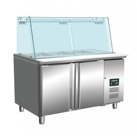 saladette SG 2070 with countertop vitrine 314 ltr | 2 solid doors | suitable for 3 x 1/1 GN + 3 x 1/6 GN product photo
