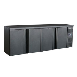 bar cooler black | 4 solid doors | convection cooling product photo