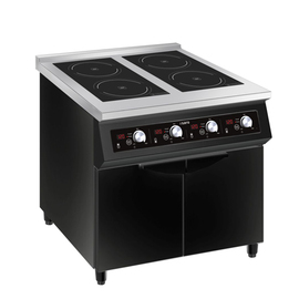 induction stove NIKOS | 4 hotplates | floor model black L 800 mm W 700 mm product photo