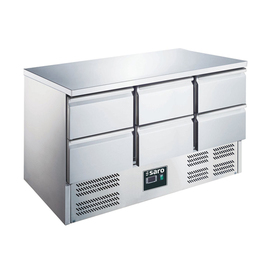 refrigerated table ES 903 S/S TOP 0/6 | 6 drawers | static cooling product photo