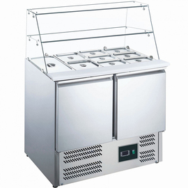 saladette ES 900 G with countertop glass unit | static cooling | gastronorm product photo