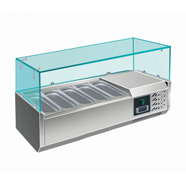 countertop cooling vitrine EVRX 1200/330 | 5 x GN 1/4 - 150 mm | 1200 mm x 335 mm H 435 mm product photo