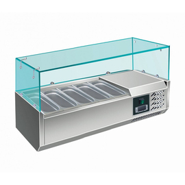 countertop cooling vitrine EVRX 1200/380 | 4 x GN 1/3 - 150 mm | 1200 mm x 395 mm H 435 mm product photo