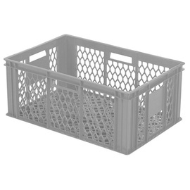 bakery crate BK224 perforated | grey | 600 mm x 400 mm H 224 mm product photo
