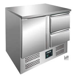 refrigerated table VIVIA S 901 S/S TOP 2 x 1/2 | solid door | 2 drawers | 900 mm x 700 mm H 870 - 890 mm product photo