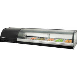 sushi vitrine SV 1500 incl. 5 containers GN 1/3 - 25.4 mm | black L 1500 mm W 390 mm H 310 mm product photo