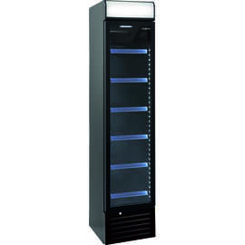 beverage fridge DK 134 PRO black with billboard | static cooling product photo