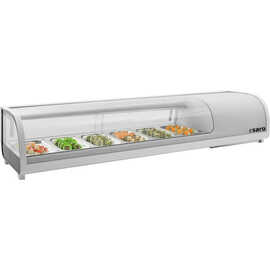 sushi vitrine SAMIRA 230 volts | rounded windscreen | 6 containers GN 1/3 - 40 mm product photo