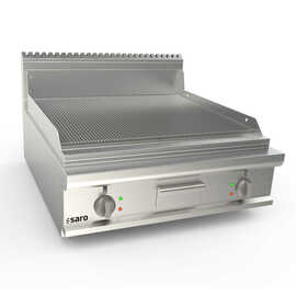 Electric griddle plate 800 mm wide, grooved table, model LQ / FTE4BBR product photo