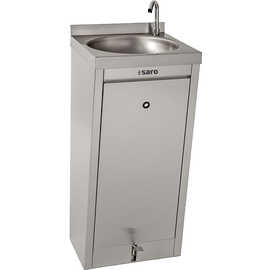 Hand wash basin | drain sink TEXEL floor model cladded  &bull; foot pump  | 400 mm  x 400 mm  H 910 mm product photo