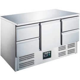 refrigerated table ES 903 S/S TOP 1/4 with 1 full door | 4 drawers | static cooling product photo