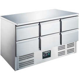 refrigerated table ES 903 S/S TOP 0/6 | 6 drawers | static cooling product photo