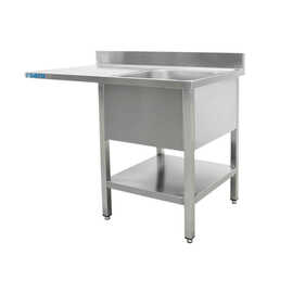 Sink unit with 1 basin on the right - W 1400 x D 600 mm product photo