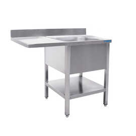 Sink unit with 1 basin on the right - W 1200 x D 700 mm product photo