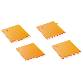 comb scraper set four parts plastic orange | 80 mm x 70 mm product photo