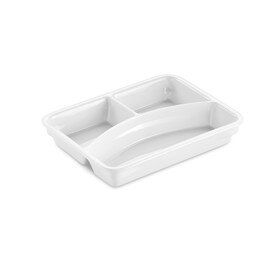 meal tray PREMIUM 830 ml porcelain white  L 235 mm  B 175 mm  H 40 mm 3 compartments product photo