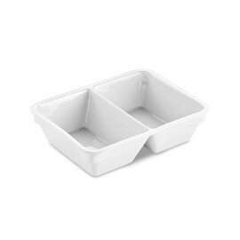 meal tray PREMIUM 1100 ml porcelain white  L 235 mm  B 175 mm  H 60 mm 2 compartments product photo