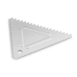 dough comb scraper aluminium three sided triangular | 100 mm x 100 mm product photo
