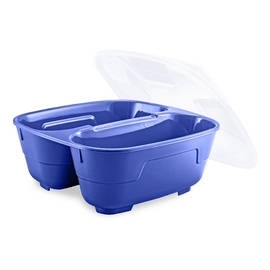 menu bowl set GOODBOWL Twin reusable PP blue | 2 compartments | 5 bowls | 5 lids product photo