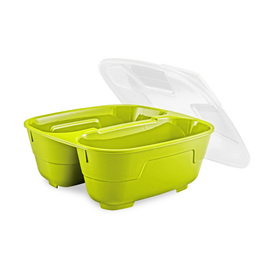 menu bowl set GOODBOWL Twin reusable PP lime | 2 compartments | 5 bowls | 5 lids product photo