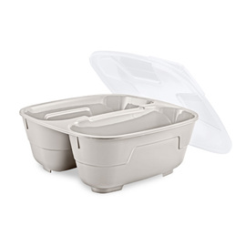 menu bowl set GOODBOWL Twin reusable PP beige | 2 compartments | 5 bowls | 5 lids product photo